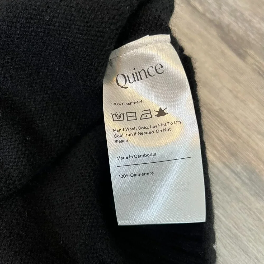 Quince Mongolian Cashmere Oversized Crewneck Sweater, Black, size XL - NWT! - Picture 11 of 13